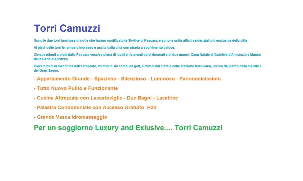 Torri Camuzzi Exclusive Luxury Apartment Пескара Экстерьер фото